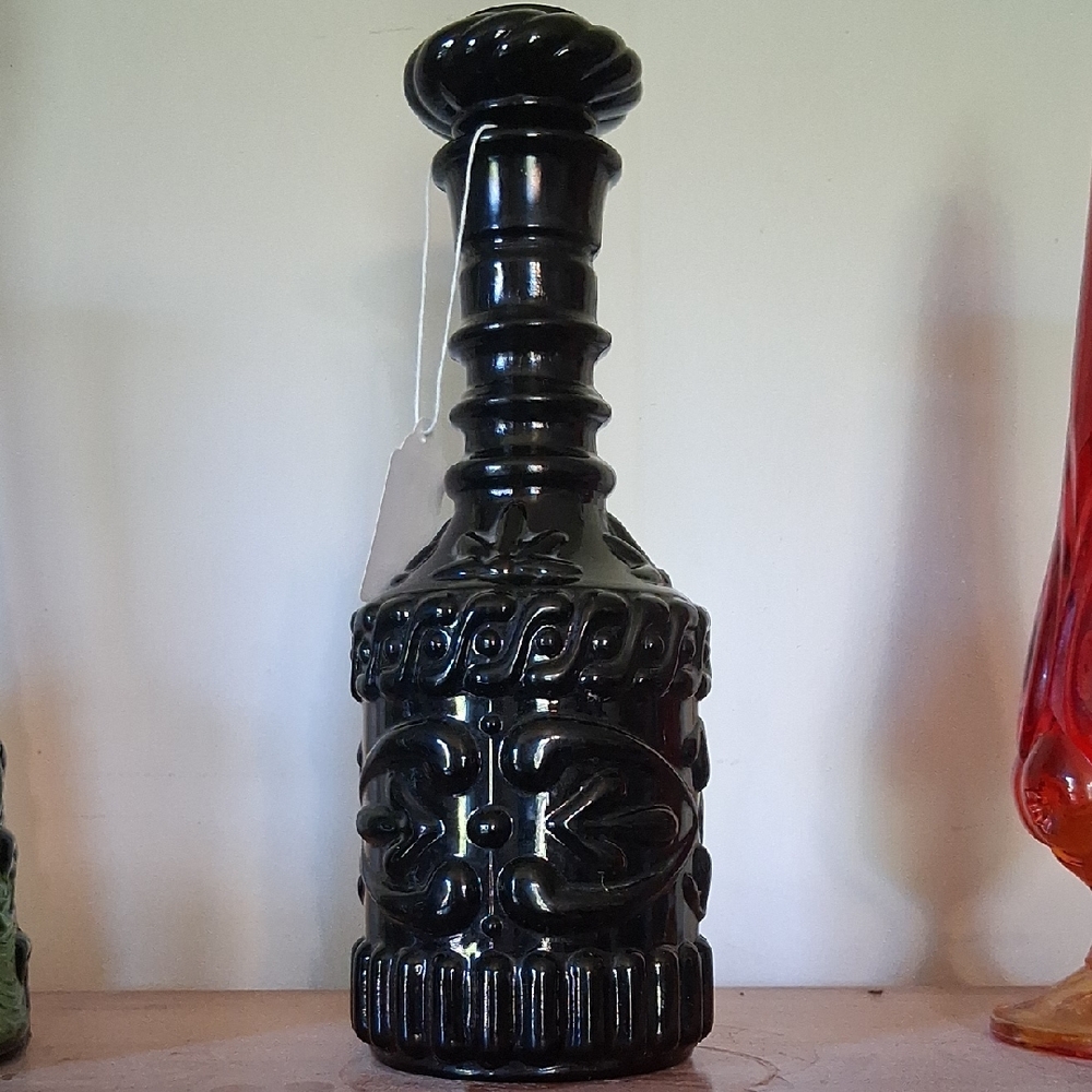 Black Decorative Glass Bottle